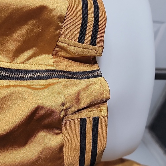 ARIA Clothing  Gold/ Black Trim Cuff and Hem Varsity Jacket - Picture 5 of 10